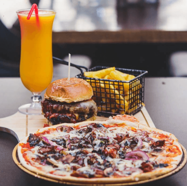 Pizza and Burger